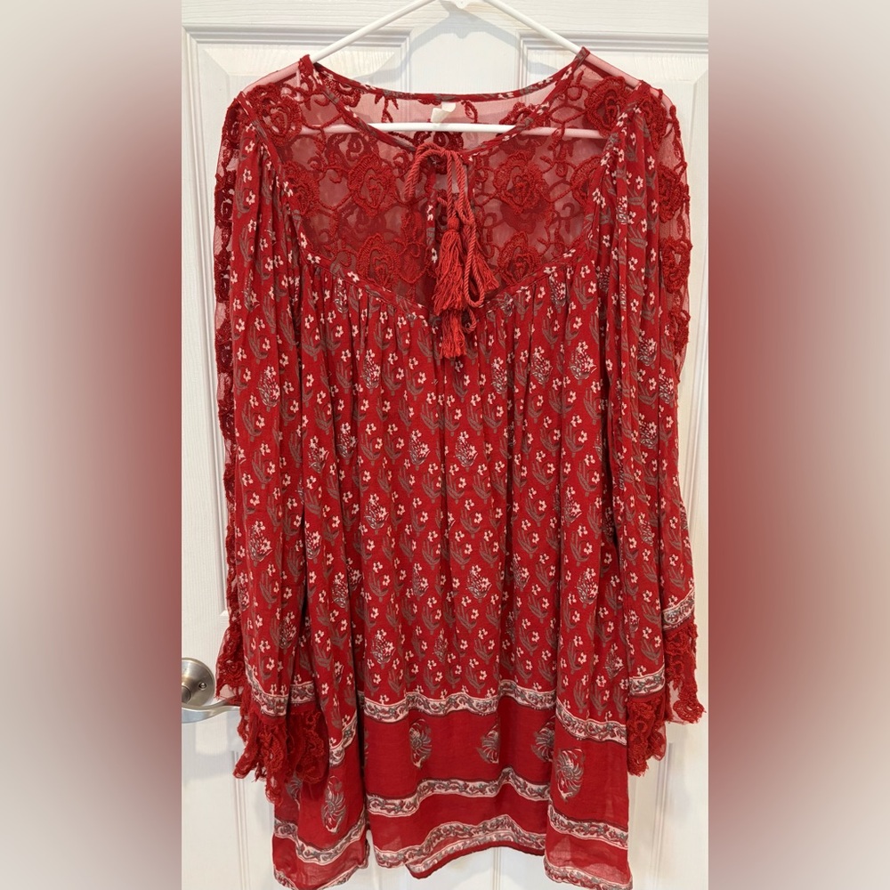 Free People Oversized Floral and Lace Dress